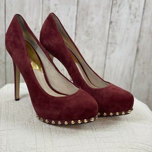 MICHAEL Michael Kors Woman's Ailee Suede Pump Cinnabar Size: 7.5 M